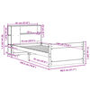vidaXL Krevet s regalom za knjige bez madraca 75x190 cm borovina