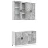 vidaXL Kuhinjska jedinica PORTO 4 pcs Betonska siva Konstruirano drvo