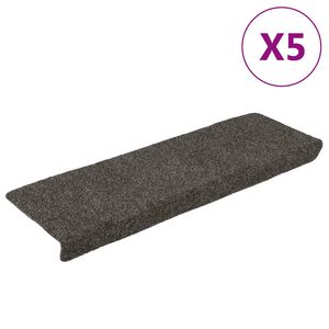 vidaXL Prostirke za stepenice, samoljepljive, 5 kom. 65x21x4 cm, antracit, pravokutni rub