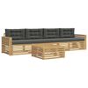 vidaXL Set vanjskih sofa 5 pcs Bijela i antracit Čvrsto drvo akacije