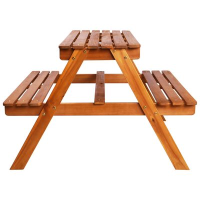 vidaXL Dječji stol za piknik sa suncobranom 79x90x60 cm bagremovo drvo