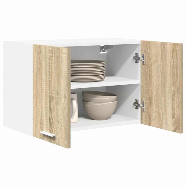 vidaXL Viseći ormarić 2 pcs Sonoma hrast i bijela 60 x 31 x 40 cm