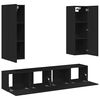 vidaXL 4-dijelni set TV ormarića od konstruiranog drva crni