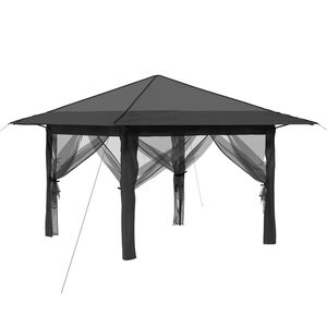 vidaXL Gazebo s 4 bočne strane 3,3 x 3,3 m Svjetlosiva i antracit