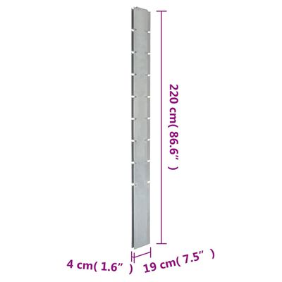 vidaXL Stup za gabionsku ogradu srebrni 220 cm od pocinčanog čelika