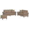 vidaXL 3-dijelni set sofa s jastucima boja cappuccina od umjetne kože