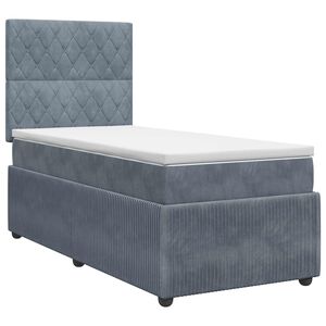 vidaXL Boxspring krevet s madracem Tamnosiva Jjedan Bar&scaron;un