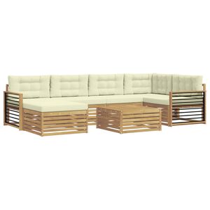 vidaXL Set vanjskih sofa 7 kom. Bijela i krem