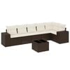 vidaXL 7-dijelni set vrtnih sofa od poliratana s jastucima smeđi