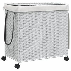 vidaXL Ko&scaron;ara za rublje s kotačima bijela 60 x 35 x 60,5 cm od ratana