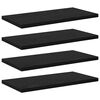 vidaXL Police za knjige 4 pcs Crna 40 x 20 x 1,5 cm Konstruirano drvo