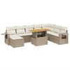 vidaXL 9-dijelni set vrtnih sofa s jastucima bež od poliratana