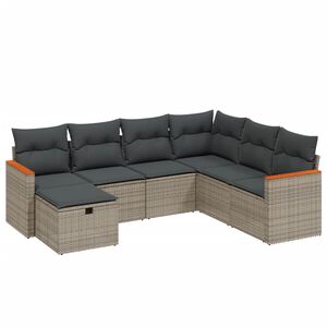 vidaXL 7-dijelni set vrtnih sofa sivi od poliratana