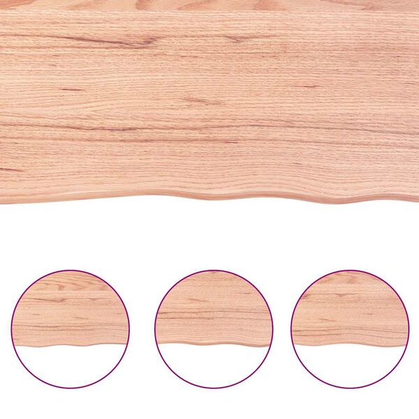 vidaXL Zidna polica svjetlosmeđa 180x50x(2-4) cm obrađena hrastovina