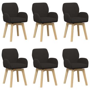 vidaXL Okretne blagovaonske stolice 6 pcs Boucl&eacute; Crna 54 x 58 x 87 cm