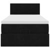 vidaXL Otomanski okvir kreveta s madraca crni 90x190cm bar&scaron;unasti