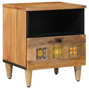 vidaXL Noćni ormar Prirodna 40 x 33 x 46 cm Čvrsto drvo manga