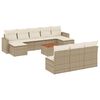 vidaXL 11-dijelni set vrtnih sofa od poliratana s jastucima bež