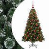 vidaXL Umjetno božićno drvce s kuglicama 120 cm 150 LED lampica