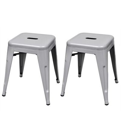 vidaXL Složivi stolci 2 kom sivi metalni
