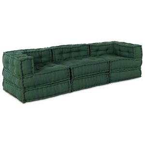 vidaXL Modularna sofa Tkanina Zelena 210 x 70 x 56 cm