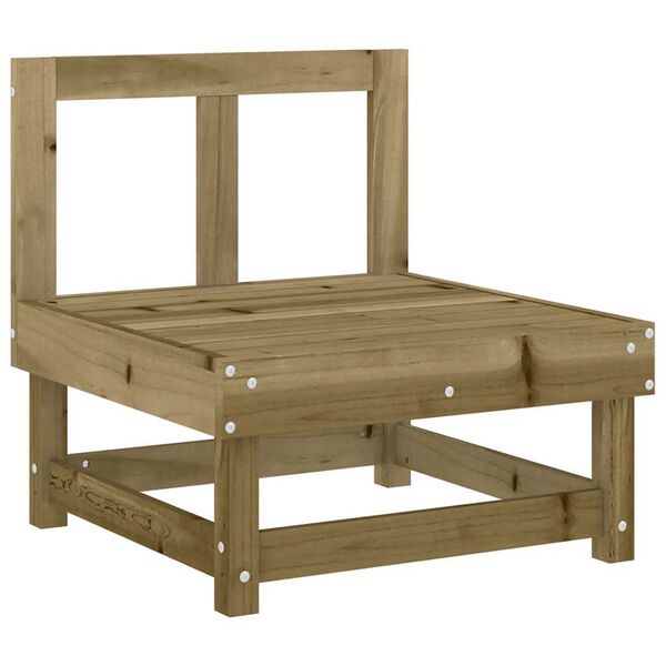 vidaXL Srednja sofa od impregnirane borovine s jastucima