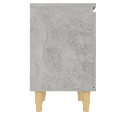 vidaXL Noćni ormarić s drvenim nogama siva boja betona 40 x 30 x 50 cm