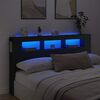 vidaXL LED uzglavlje crno 180x18,5x103,5 cm konstruirano drvo