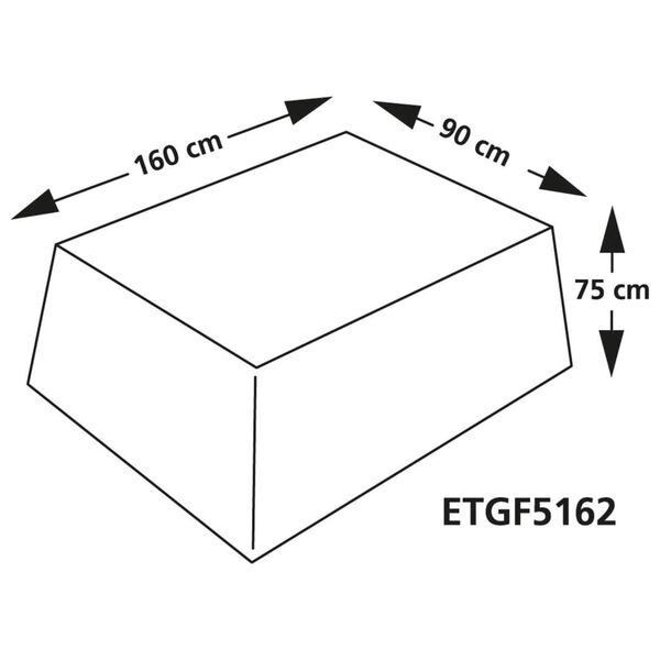 Eurotrail za&scaron;titna navlaka za vrtni stol 160 x 90 x 75 cm siva