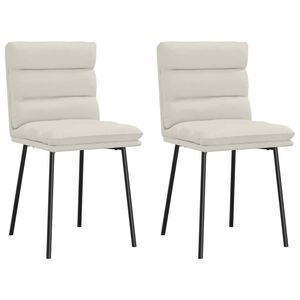 vidaXL Blagovaonske stolice 2 kom krem baršunaste