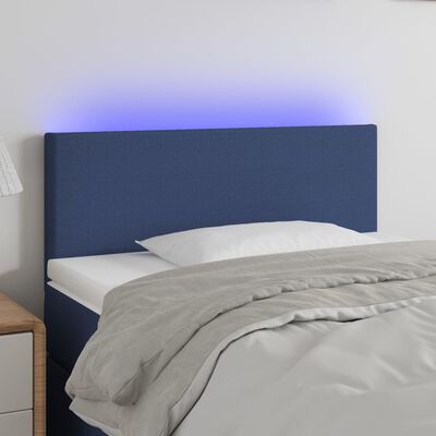 vidaXL LED uzglavlje plavo 90x5x78/88 cm od tkanine