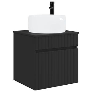 vidaXL Umivaonik s policom za zid Crna 49 x 44,5 x 66 cm