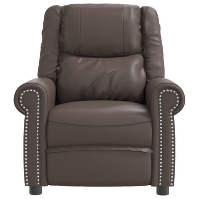 vidaXL Električna masažna fotelja od sjajne smeđe umjetne kože