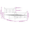 vidaXL Metalni okvir kreveta uzglavlje i podnožje bijeli 107x203 cm