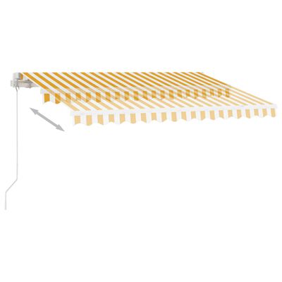 vidaXL Samostojeća tenda na ručno uvlačenje 300 x 250 cm žuto-bijela