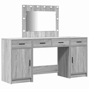 vidaXL Toaletni stol 3 kom. Siva 78,5 x 41 x 135 cm Konstruirano drvo