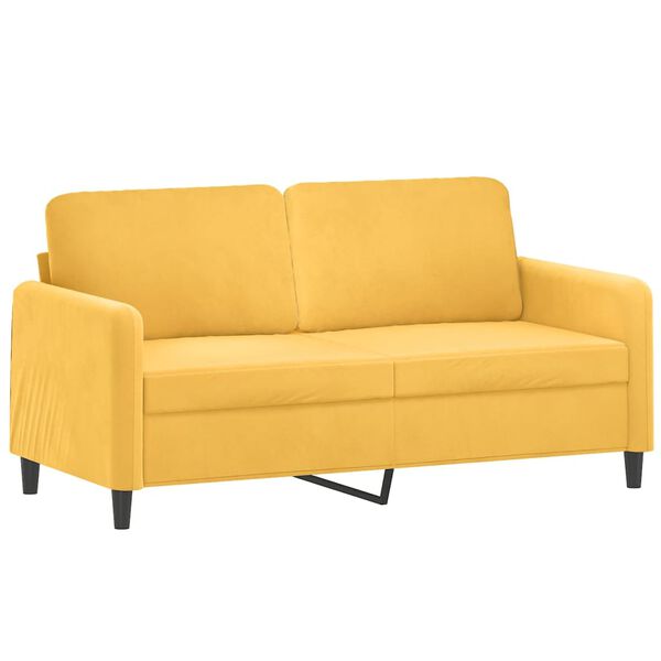 vidaXL Dvosjed s jastucima svjetložuti 140 cm bar&scaron;unasti