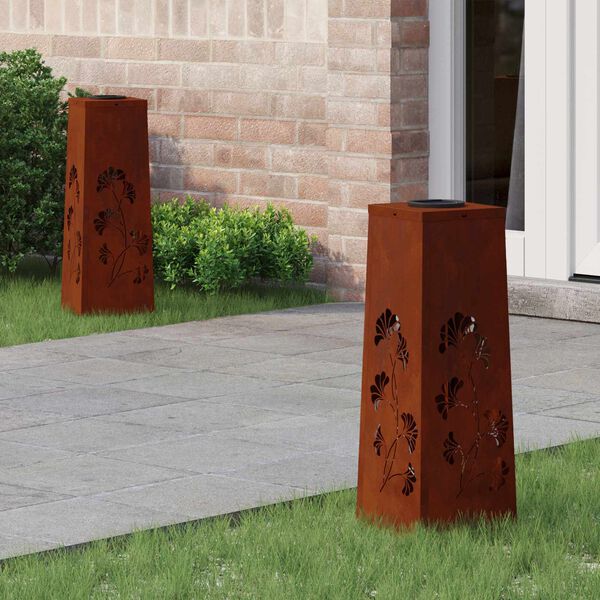 vidaXL Solarna LED svjetlost za stazu 2 pcs Corten čelik Corten čelik