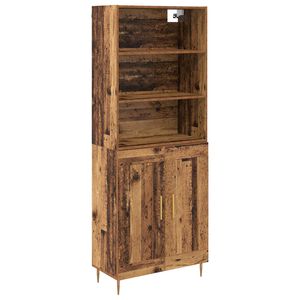 vidaXL Highboard Staro drvo 69,5 x 34 x 180 cm Konstruirano drvo