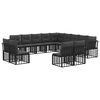 vidaXL Set vanjskih sofa s jastukom 13 pcs Crna i tamno siva Poliester