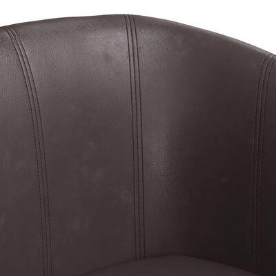 vidaXL Zaobljena fotelja od umjetne kože smeđa