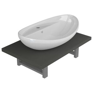 vidaXL Dvodijelni set kupaonskog namje&scaron;taja keramički sivi