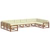 vidaXL Set vanjskih sofa s jastukom 10 pcs Prirodna i krem