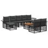 vidaXL Set vanjskih sofa 10 kom. Crna i tamno siva Poliester