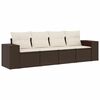 vidaXL 4-dijelni set vrtnih sofa od poliratana s jastucima smeđi