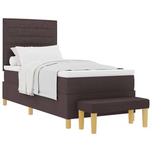vidaXL Krevet s opruga kutije Tamno smeđa 200 x 90 cm tkanina