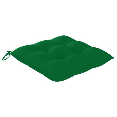 vidaXL Stolice Batavia sa zelenim jastucima 2 kom od masivne tikovine