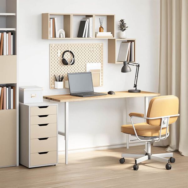 vidaXL Ploča za radni stol 140x50x2,5cm netretirane masivne hrastovine