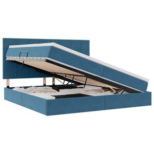 vidaXL Krevet s madracem i skladi&scaron;tem Tamno plava 200 x 200 cm Bar&scaron;un
