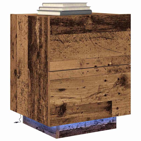 vidaXL Noćni ormar Staro drvo 45 x 40 x 55 cm Konstruirano drvo